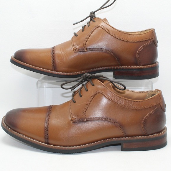 Nunn Bush Mens Tan Leather Cap Toe Oxford Dress Shoes Comfort Gel 81085 Size 8 M main image 2